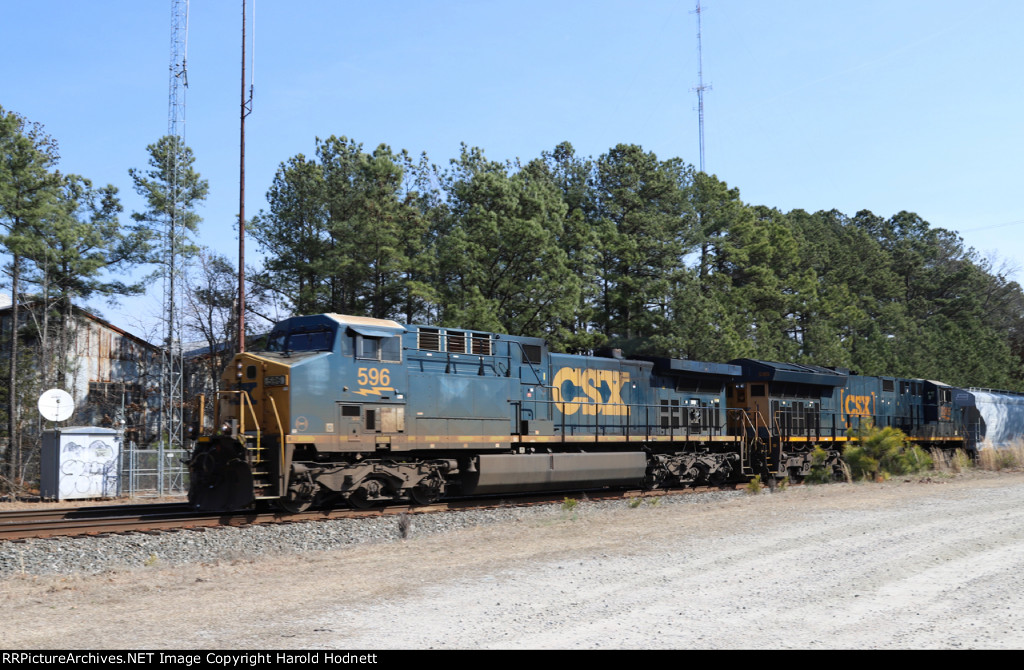 CSX 596 & 3365 lead train L619-22 southbound